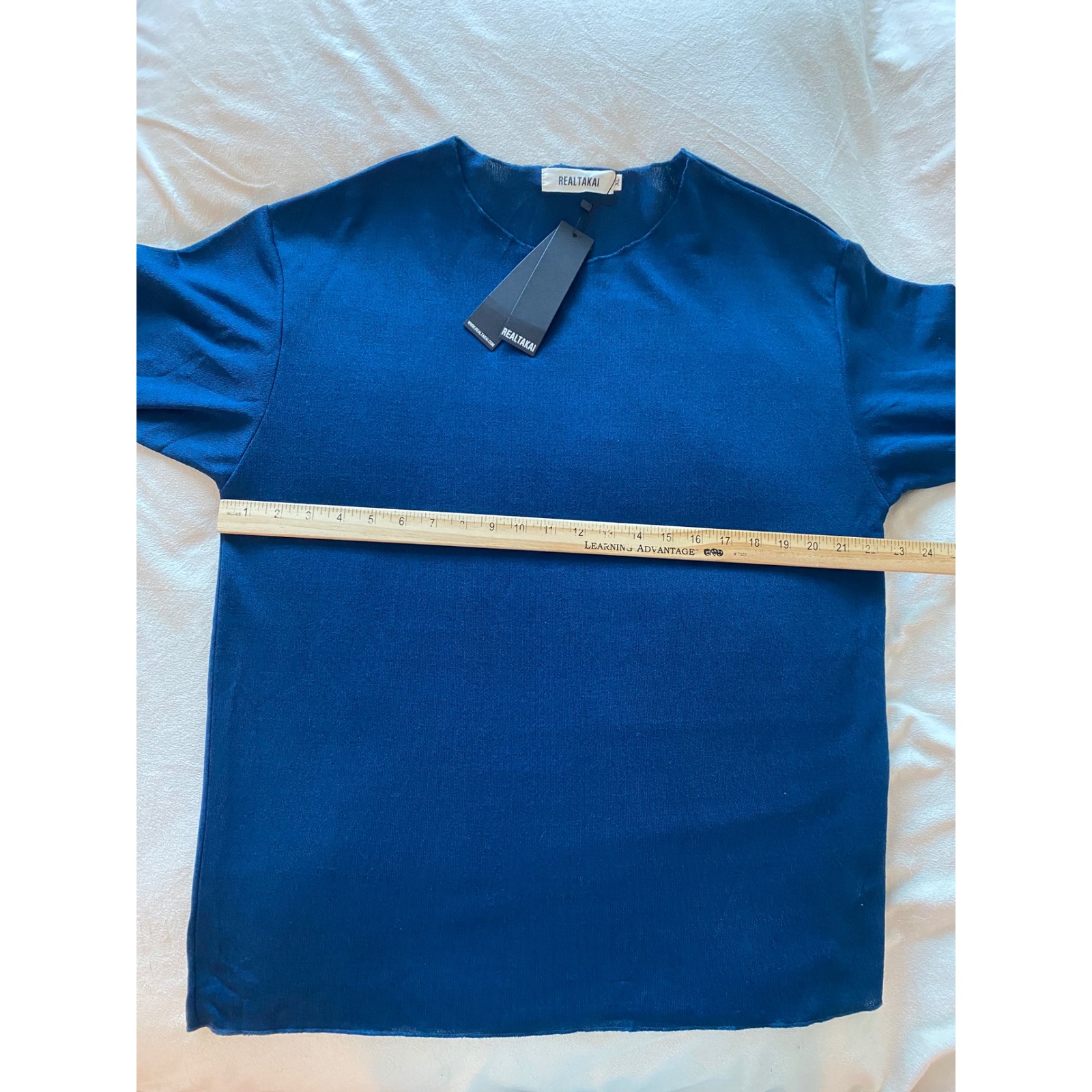 Realtakai Men Xl Blue Nwt Sheer Long Sleeve Lightweight Knit Top — image 5 of 7